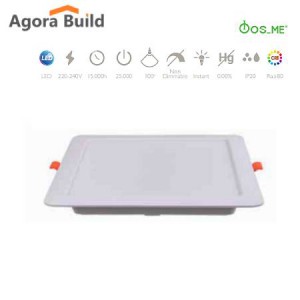 Φωτιστικο Led 19W 1800Lumens Square οροφής χωνευτό Backlite