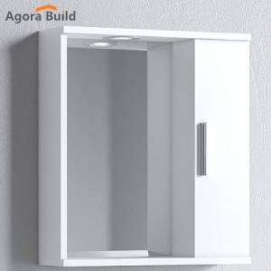 Καθρέφτης ALON 50 Λευκός, με ένα ντουλάπι δεξιά 50x15x56 και φωτισμό LED