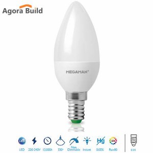 LED C37 ΚΕΡΙ ΜΑΤ 4.9W E14 4000k 470LM 330'