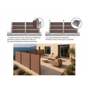 Κολώνα για Deck περίφραξης 50x47,1 - 6m με πλαϊνά πηχάκια