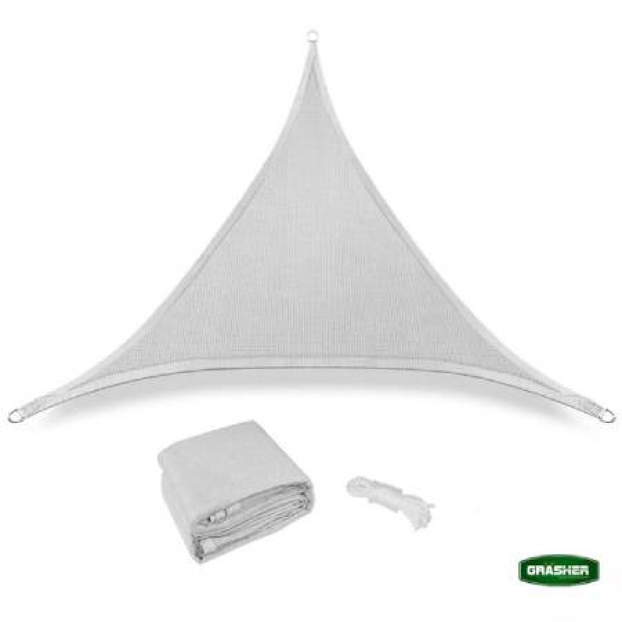 Πανί Σκίασης Τρίγωνο Ε220 180gr/m² Γκρί 3,6x3,6x3,6m GRASHER Mε Κρίκους
