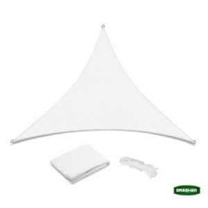 Πανί Σκίασης Τρίγωνο Ε220 180gr/m² Λευκό 3,6x3,6x3,6m GRASHER Mε Κρίκους