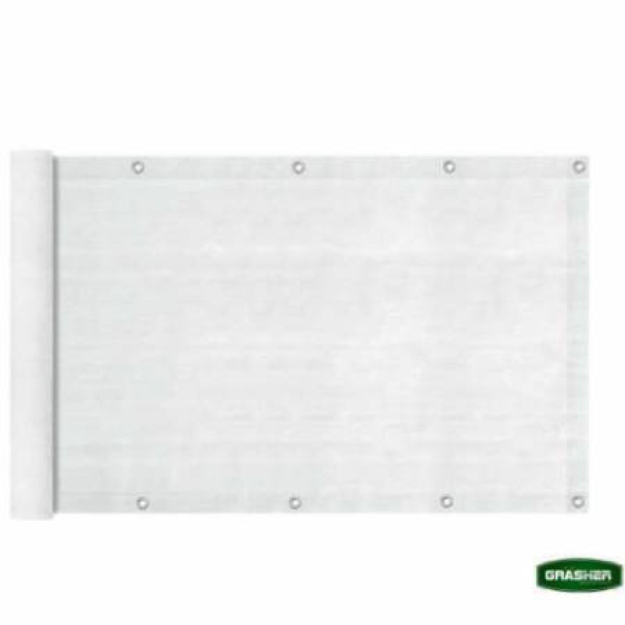 Διαχωριστικό 0,75x6m Δίχτυ Μπαλκονιού 160gr/m² Λευκό GRASHER Με Κρίκους