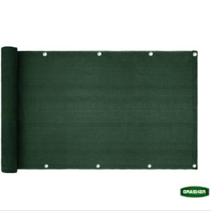 Διαχωριστικό 1,20x6m Δίχτυ Μπαλκονιού 160gr/m² Πράσινο GRASHER Με Κρίκους