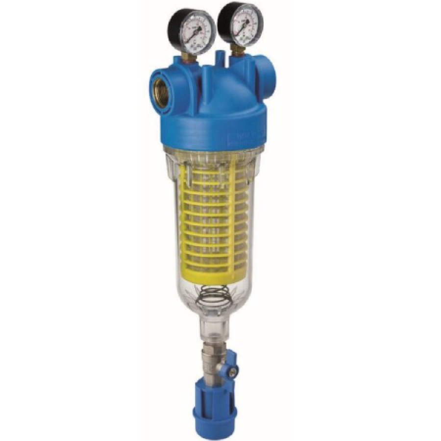 ΑΥΤΟΚΑΘΑΡΙΖΟΜΕΝΟ ΦΙΛΤΡΟ ΝΕΡΟΥ HYDRA M 1″ ΜΟΝΟ ΜΕ ΑΝΟΞΕΙΔΩΤΗ ΣΙΤΑ RAH 90μm & ΜΑΝΟΜΕΤΡΑ ATLAS FILTRI