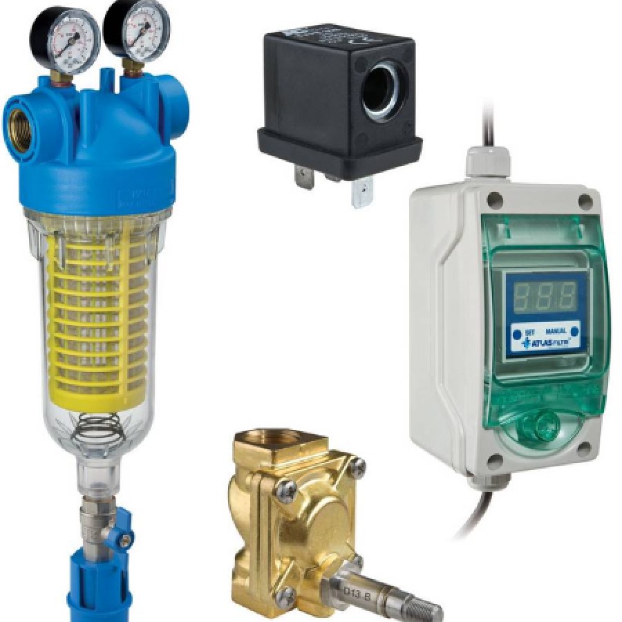 ΑΥΤΟΚΑΘΑΡΙΖΟΜΕΝΟ ΦΙΛΤΡΟ ΝΕΡΟΥ HYDRA M 3/4″ AUTO KIT ΜΟΝΟ ΜΕ ΑΝΟΞΕΙΔΩΤΗ ΣΙΤΑ RAH 90μm ATLAS FILTRI