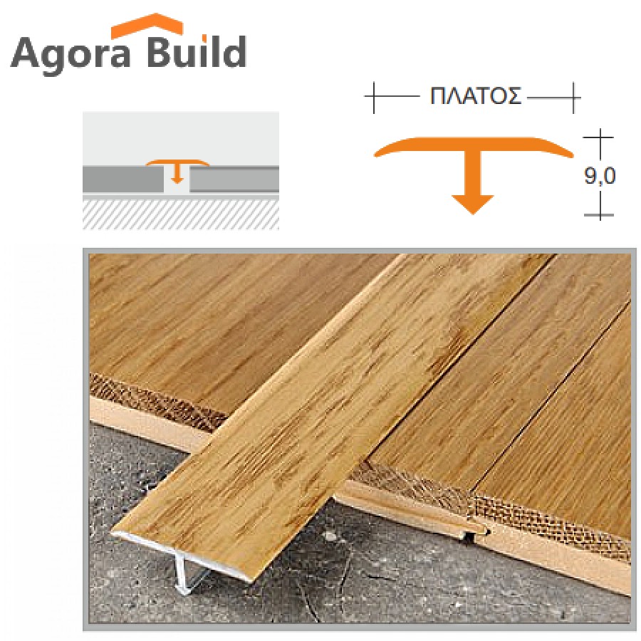 ΠΡΟΦΙΛ ΑΛΟΥΜΙΝΙΟΥ Τ ΑΠΟΧΡΩΣΗ ΞΥΛΟΥ 25MM