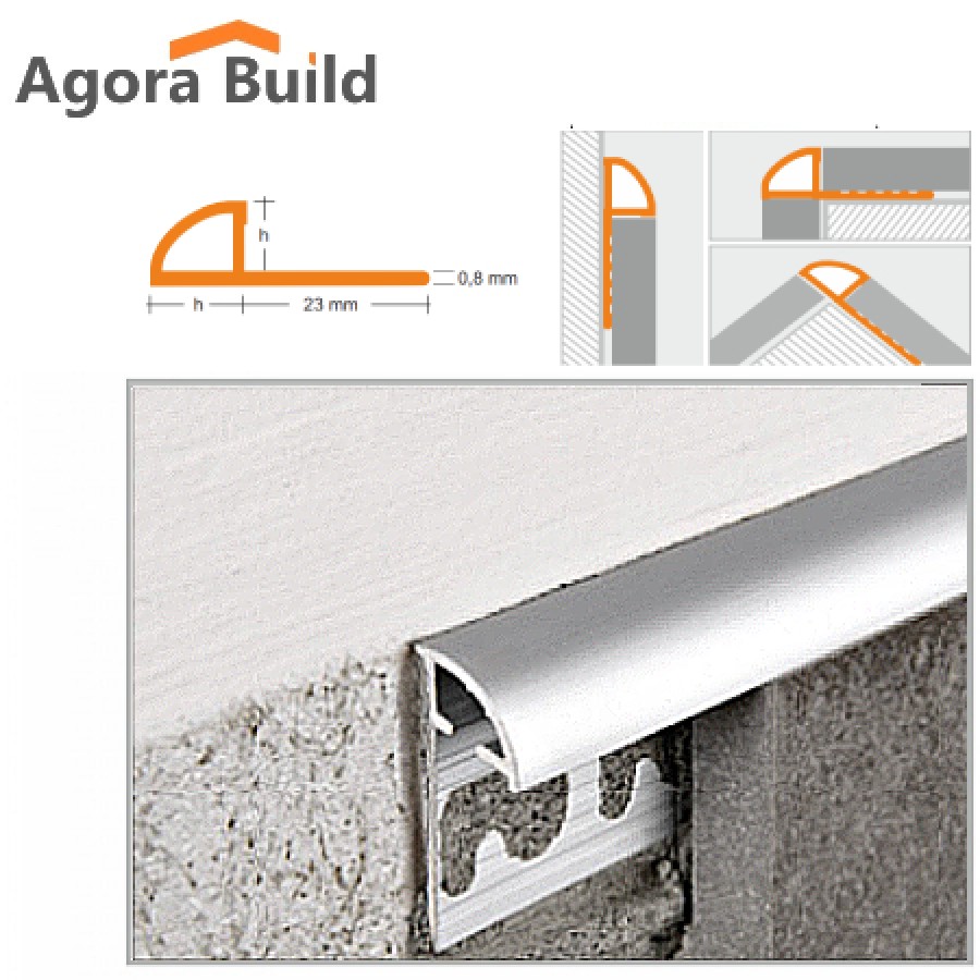 ΠΡΟΦΙΛ ΑΛΟΥΜΙΝΙΟΥ SILVER ΜΑΤ H=12,5mm - 2.5m