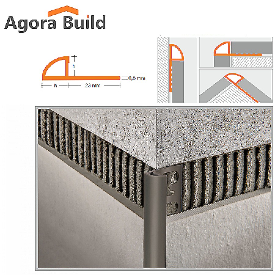 ΠΡΟΦΙΛ PVC ΓΚΡΙ H=8mm - 2.5m