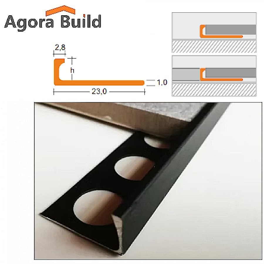 ΠΡΟΦΙΛ ΓΩΝΙΑΚΟ ΜΑΥΡΟ Η=10mm - 2.5m