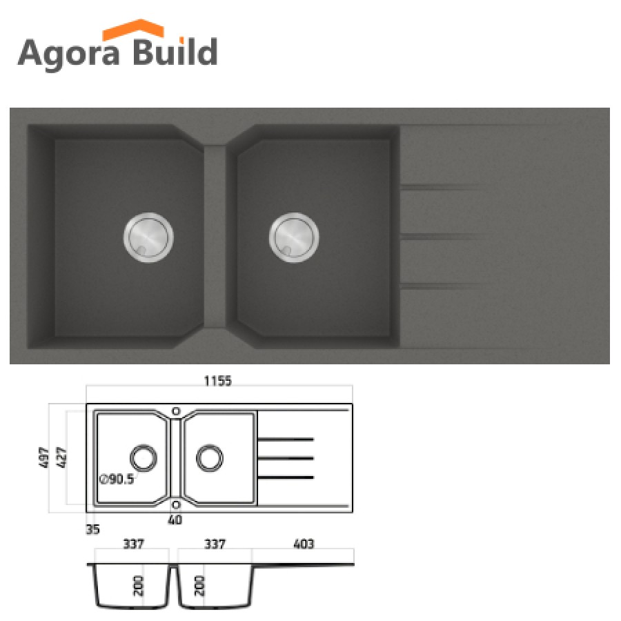 SANITEC 800 Νεροχύτης ULTRA GRANITE 