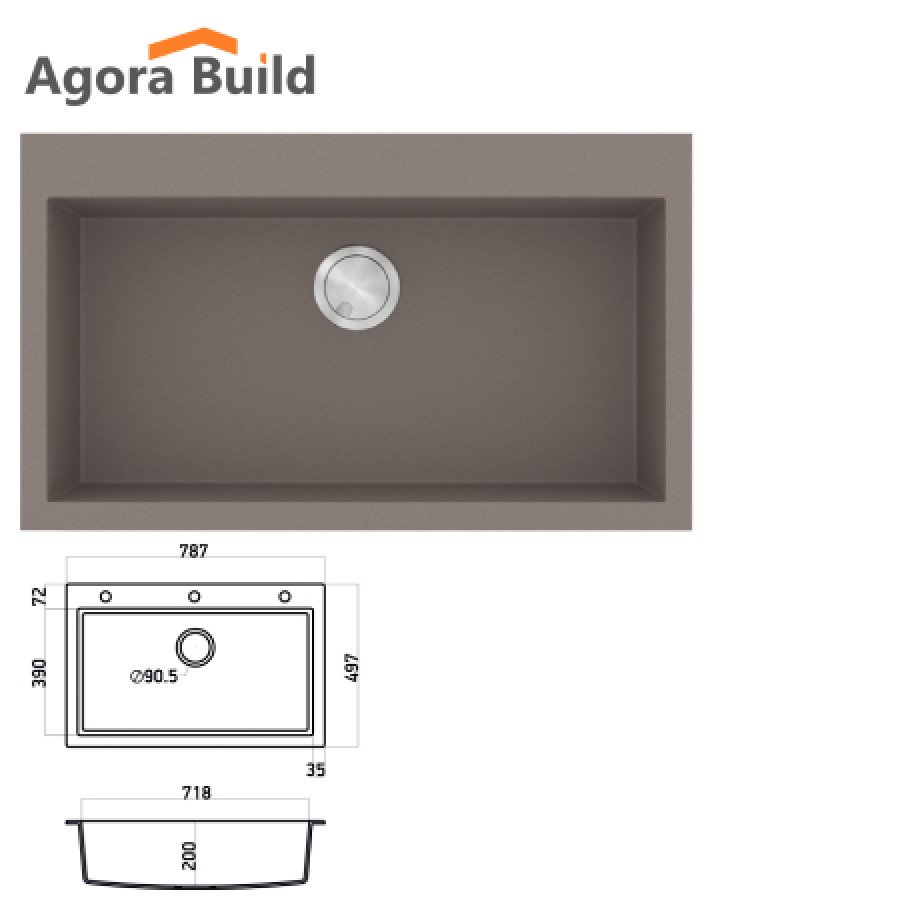 SANITEC 808 Νεροχύτης ULTRA GRANITE 