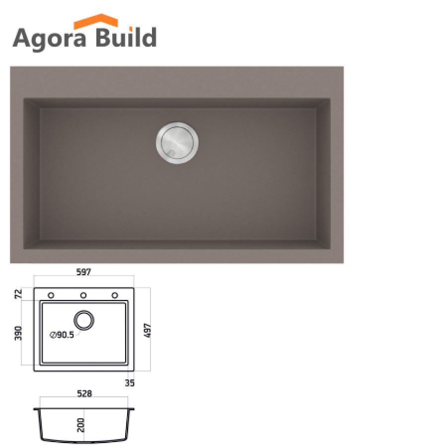 SANITEC 809 Νεροχύτης ULTRA GRANITE 