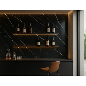 PVC MEGA 204 PANEL 2.8/1220/2800mm CARRARA BLACK 