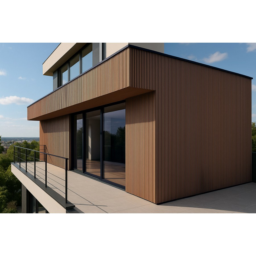 WPC PANEL TEAK 5510 2ης ΓΕΝΙΑΣ ΜΕ 3D ΠΗΧΑΚΙΑ 25/147.5mm 