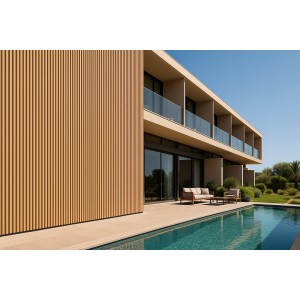 WPC PANEL LIGHT OAK 5550 2ης ΓΕΝΙΑΣ ΜΕ 3D ΠΗΧΑΚΙΑ 25/147.5mm 