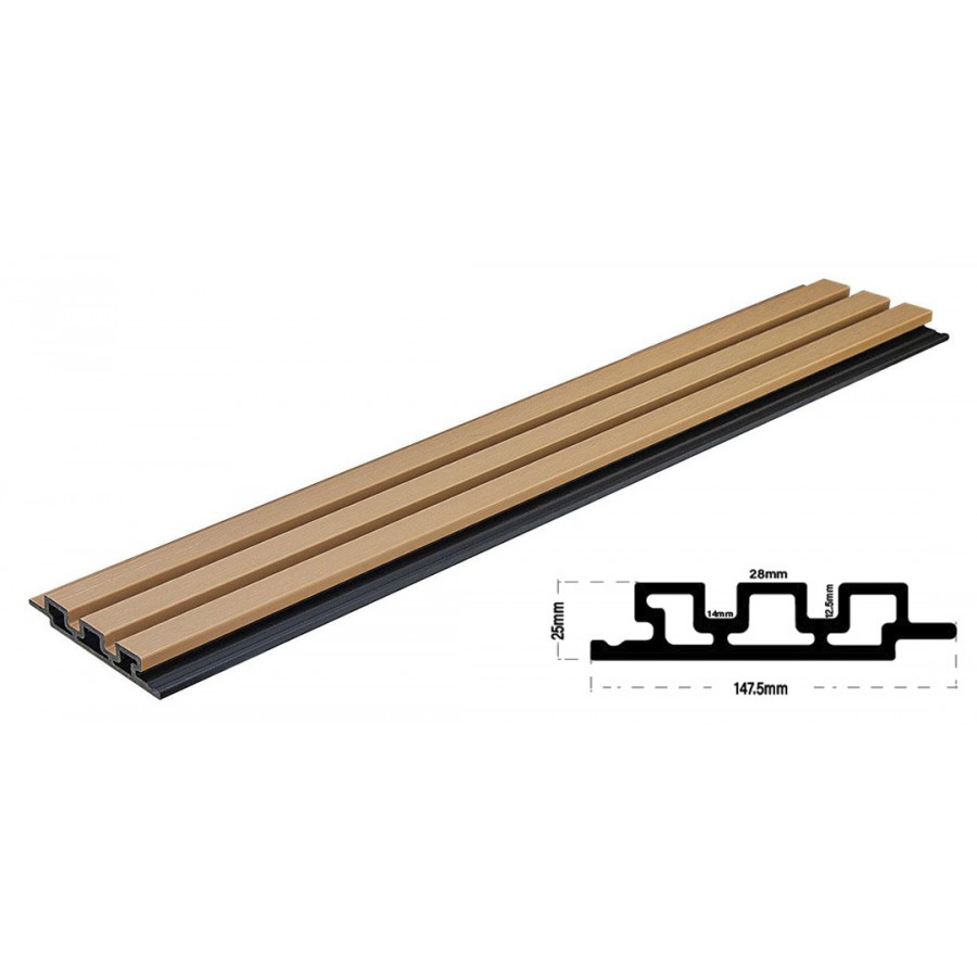 WPC PANEL OAK 5580 2ης ΓΕΝΙΑΣ ΜΕ 3D ΠΗΧΑΚΙΑ 25/147.5mm