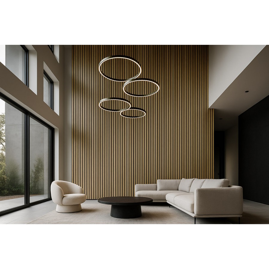 PS PANEL PIANO F4 ΜΕ 3D ΠΗΧΑΚΙΑ 12/122/2900mm NAT.OAK/BLACK