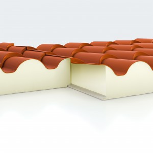 Πάνελ RAL ρωμαϊκού κεραμιδιού 5cm 8004 