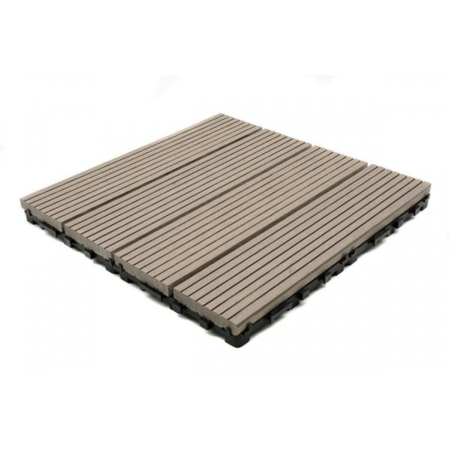 DECK-WPC ΠΛΑΚΑΚΙ ΔΑΠΕΔΟΥ 12mm 30Χ30 L.GREY 180