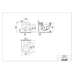 ΛΕΚΑΝΗ ΕΝΤΟΙΧΙΣΜΟΥ FE 320 W | FREE ΚΡΕΜΑΣΤH με κάλυμμα Thermoplast αποσπόμενο Slim Soft Closing 41224-2