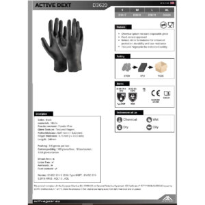 ΓΑΝΤΙΑ ΜΙΑΣ ΧΡΗΣΗΣ NITRILE ΜΑΥΡΑ (ΚΟΥΤΙ ΤΩΝ 100τεμ.) D3620