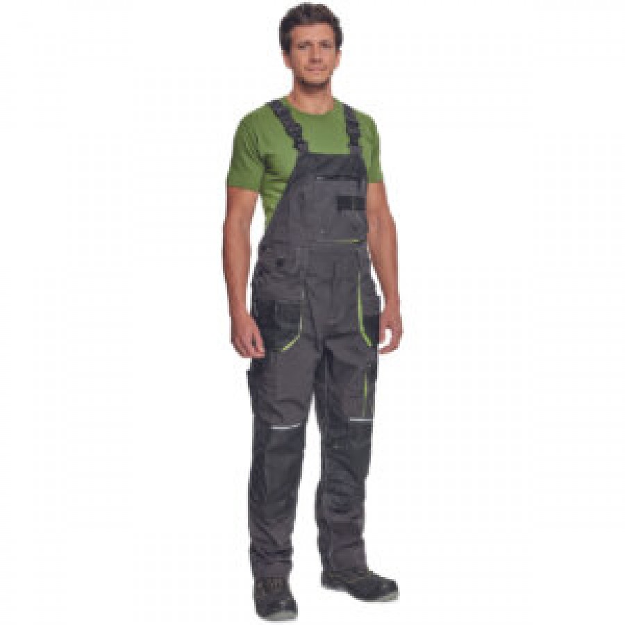 ΦΟΡΜΑ ΕΡΓΑΣΙΑΣ ΜΕ ΤΙΡΑΝΤΕΣ GREENDALE ΑΝΘΡΑΚΙ/ΛΑΙΜ 65%poly-35%cott, 270 g/m²