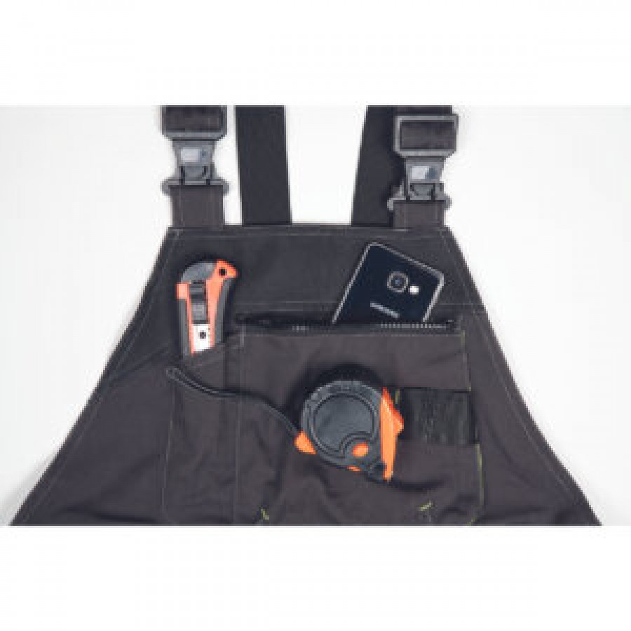 ΦΟΡΜΑ ΕΡΓΑΣΙΑΣ ΜΕ ΤΙΡΑΝΤΕΣ GREENDALE ΑΝΘΡΑΚΙ/ΛΑΙΜ 65%poly-35%cott, 270 g/m²