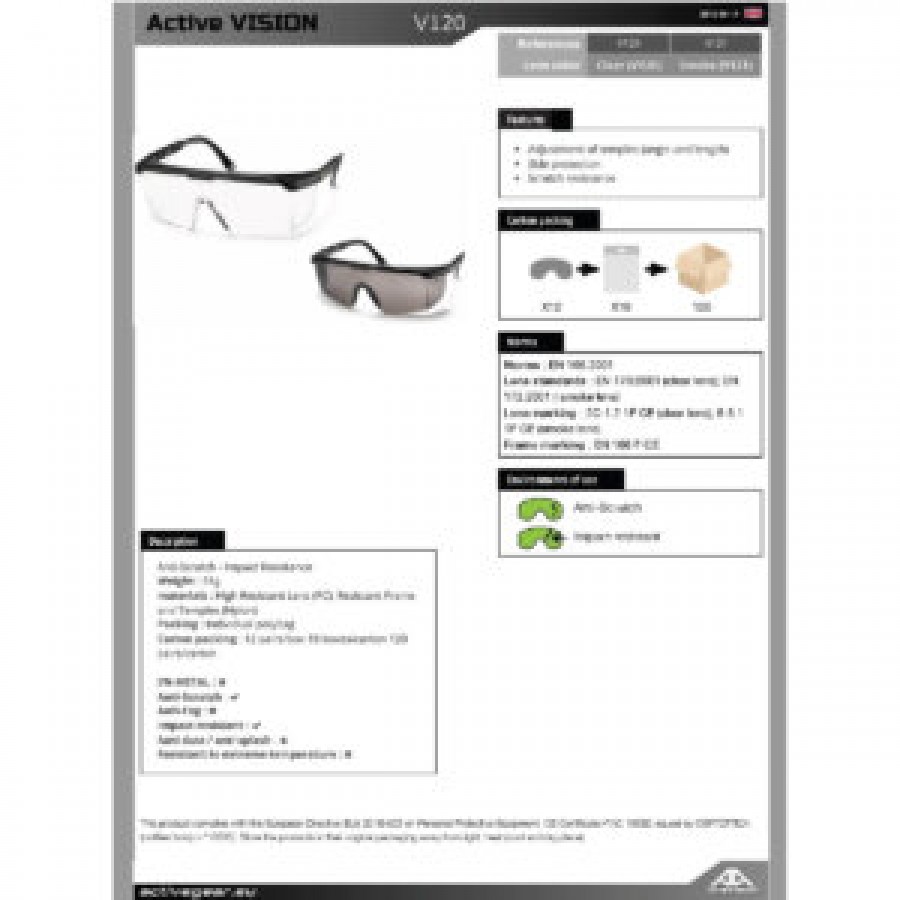 ΓΥΑΛΙΑ VISION V120 ΔΙΑΦΑΝΑ