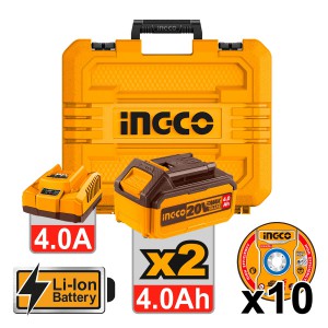 ΓΩΝΙΑΚΟΣ ΤΡΟΧΟΣ INGCO ΜΠΑΤΑΡΙΑΣ 115mm 20V Li-Ion