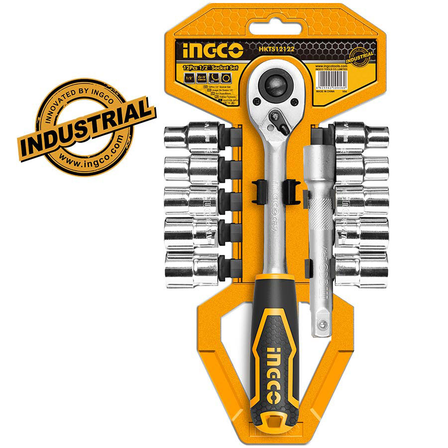 ΣΕΤ 12ΤΕΜ ΚΑΣΤΑΝΙΑ - ΚΑΡΥΔΑΚΙΑ 1/2" ΕΠΑΓΓΕΛΜΑΤΙΚΑ HKTS INGCO