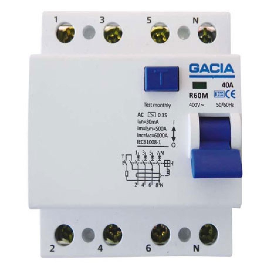 Ρελέ διαρροής 4x63A