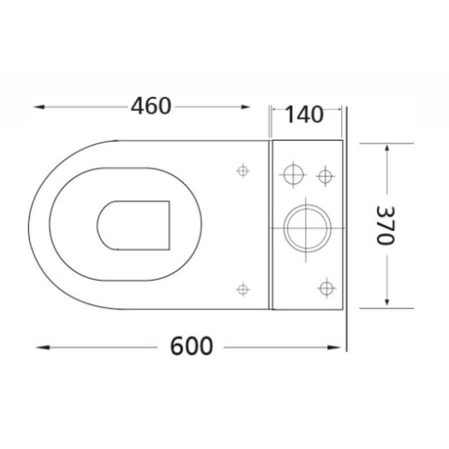 ΛΕΚΑΝΗ SPRINT SET RIMLESS 65cm