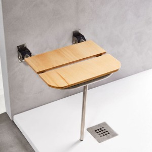 AMEA ΞΥΛΙΝΟ ΚΑΘΙΣΜΑ IROKO & ΙΝΟΧ ΒΑΣΗ ΑΝΑΚΛΙΝΟΜΕΝΗ 45x40cm