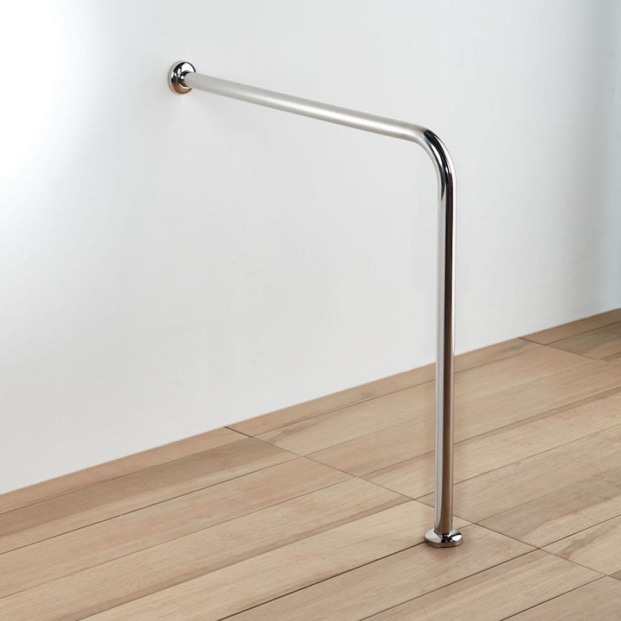 ΑΜΕΑ ΜΠΑΡΑ ΣΤΗΡΙΞΗΣ ΓΩΝΙΑΚΗ 1 ΠΟΔΙ 75x75cm INOX ΧΡΩΜΕ