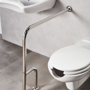 ΑΜΕΑ ΜΠΑΡΑ ΣΤΗΡΙΞΗΣ ΓΩΝΙΑΚΗ 2 ΠΟΔΙΑ 75x75cm INOX ΧΡΩΜΕ