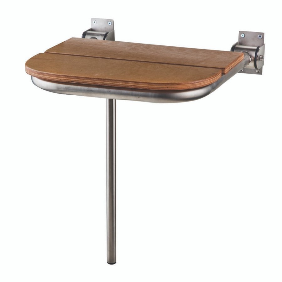 AMEA ΞΥΛΙΝΟ ΚΑΘΙΣΜΑ IROKO & ΙΝΟΧ ΒΑΣΗ ΑΝΑΚΛΙΝΟΜΕΝΗ 45x40cm