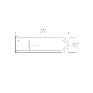 ΑΜΕΑ ΜΠΑΡΑ ΑΝΑΚΛΙΝΟΜΕΝΗ ΜΕ ΧΑΡΤΟΘΗΚΗ 75cm INOX ΧΡΩΜΕ