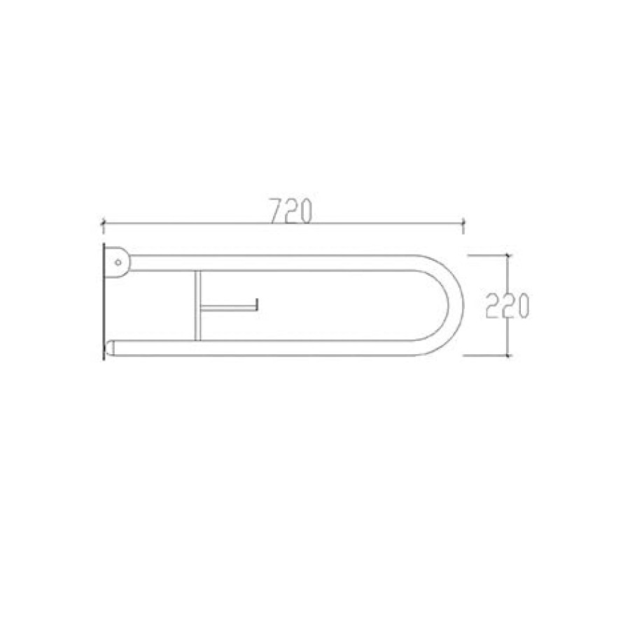 ΑΜΕΑ ΜΠΑΡΑ ΑΝΑΚΛΙΝΟΜΕΝΗ ΜΕ ΧΑΡΤΟΘΗΚΗ 75cm INOX ΧΡΩΜΕ