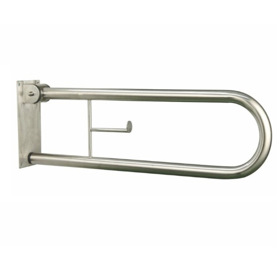 ΑΜΕΑ ΜΠΑΡΑ ΑΝΑΚΛΙΝΟΜΕΝΗ ΜΕ ΧΑΡΤΟΘΗΚΗ 75cm INOX ΧΡΩΜΕ