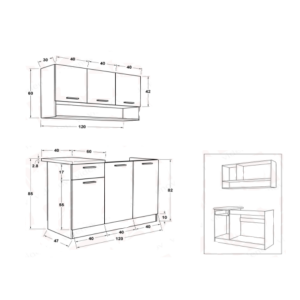 ΚΟΥΖΙΝΑ LILIAN MINI 120cm