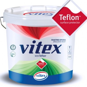 ΧΡΩΜΑ ΠΛΑΣΤΙΚΟ VITEX ΜΕ TEFLON ΛΕΥΚΟ 10LT
