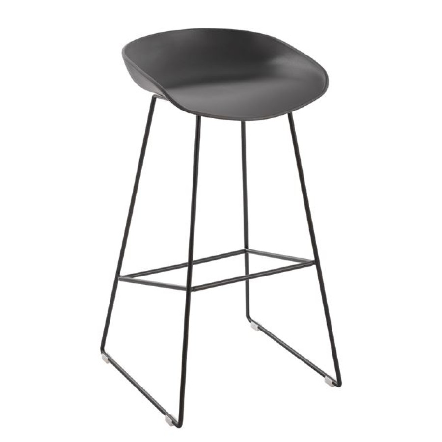 ΣΚΑΜΠΟ ΜΕΤΑΛΛΙΚΟ NAILA HM8450.10 ΜΕ ΚΑΘΙΣΜΑ PP ΓΚΡΙ 47x47x83 εκ.