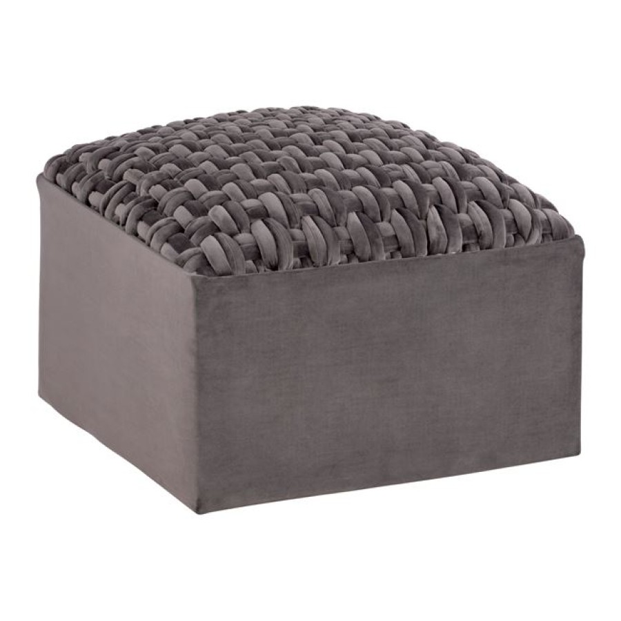 ΣΚΑΜΠΟ ERIN HM8495.01 ΑΠΟ ΒΕΛΟΥΔΟ ΣΕ ΓΚΡΙ ΑΠΟΧΡΩΣΗ 60X60X44 εκ.