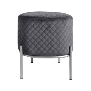 ΣΚΑΜΠΟ SINTA HM8638.01 ΑΠΟ ΓΚΡΙ ΒΕΛΟΥΔΟ ΜΕ ΑΣΗΜΙ ΒΑΣΗ 42x42x38Υ εκ.