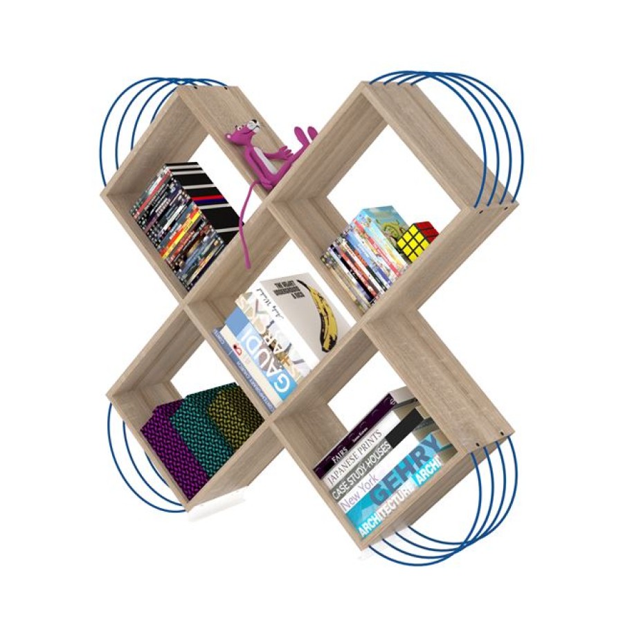 ΒΙΒΛΙΟΘΗΚΗ ΔΑΠΕΔΟΥ CASE ΣΕ ΧΡΩΜΑ SONAMA-ΜΠΛΕ HM2247.05