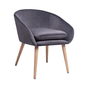 ΠΟΛΥΘΡΟΝΑ ELLIE ΓΚΡΙ ΒΕΛΟΥΔΟ HM8391.01 60x63x70Υ εκ.