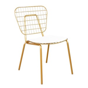 ΚΑΡΕΚΛΑ GREYSON ΜΕΤΑΛΛΙΚΗ ΧΡΥΣΑΦΙ ΧΡΩΜΑ ΜΕ PU ΛΕΥΚΟ ΜΑΞΙΛΑΡΙ HM8563.200 53x55x79 εκ.