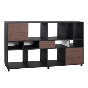 ΒΙΒΛΙΟΘΗΚΗ - ΡΑΦΙΕΡΑ RYLAN ΓΡΑΦΕΙΟΥ ΕΠΑΓΓΕΛΜΑΤΙΚΗ ΚΑΡΥΔΙ ΚΑΙ ΓΚΡΙ 220Χ40Χ120 εκ HM2099