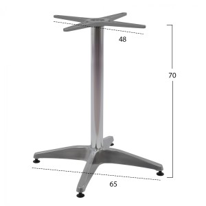 ΒΑΣΗ ΑΛΟΥΜΙΝΙΟΥ 4ΝΥΧΗ 66Χ66X69Υεκ. ΜΕ ΣΤΑΥΡΟ 45Χ45εκ. HM448.01 ΧΡΩΜΙΟΥ